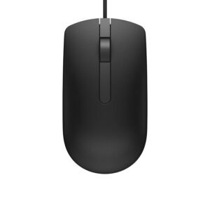 Dell MS116 Wired Optical Mouse - High Precision 1000DPI Sensor, USB Connectivity, Ergonomic Ambidextrous Design, Smooth Scrolling, Ideal for Office & Home Use - Black