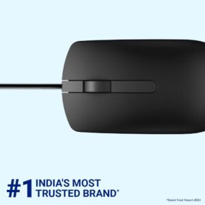 Dell MS116 Wired Optical Mouse - High Precision 1000DPI Sensor, USB Connectivity, Ergonomic Ambidextrous Design, Smooth Scrolling, Ideal for Office & Home Use - Black