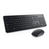 Dell Wireless Keyboard and Mouse - KM3322W, Wireless - 2.4GHz, Optical LED Sensor, Mechanical Scroll, Anti-Fade Plunger Keys, 6 Multimedia Keys, Tilt Leg - Black