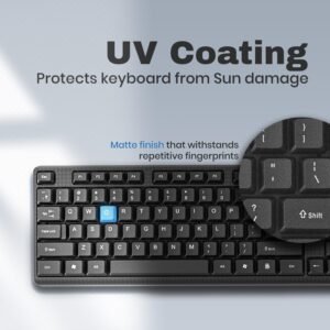 EVM Wired Keyboard - 104 Keys, Spill-Resistant, Copper Wire, UV Paint Coated, USB Connectivity, Smooth Keystrokes - 1 Year Warranty (EVM-WDK-216)
