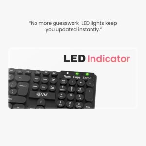 EVM Wired Keyboard | Spill-Resistant, 104 Keys, Smooth Keystrokes | UV Paint Coated, USB Connectivity - 1 Year Warranty (EVM-WDK-315)
