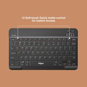 FINGERS BT-Freedom Bluetooth Mini Keyboard (Type-C Rechargeable with 30-Day worktime, X-Type Scissor Keys) - Jet Black