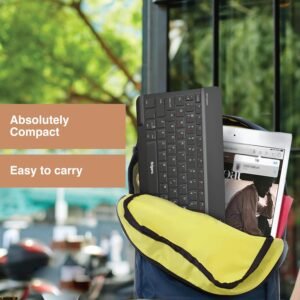 FINGERS BT-Freedom Bluetooth Mini Keyboard (Type-C Rechargeable with 30-Day worktime, X-Type Scissor Keys) - Jet Black