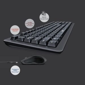 FINGERS Duo-Recharge Wireless Deskset (Mouse + Keyboard) Combo (Rechargeable Batteries with 25-Day worktime, 2.4 GHz Technology with USB Nano Receiver, Windows, macOS, Linux &...