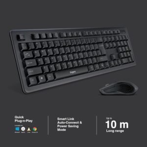 FINGERS Duo-Recharge Wireless Deskset (Mouse + Keyboard) Combo (Rechargeable Batteries with 25-Day worktime, 2.4 GHz Technology with USB Nano Receiver, Windows, macOS, Linux &...