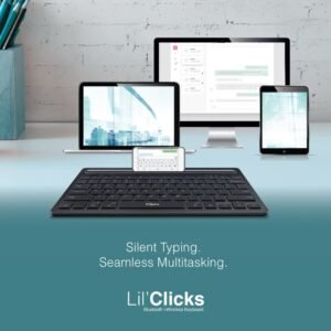 FINGERS Lil’Clicks Bluetooth Wireless Mini Keyboard (Bluetooth + Wireless 2.4 GHz | Compatible with Windows, macOS, Android, Linux & Chrome OS)