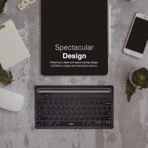 FINGERS Lil’Clicks Bluetooth Wireless Mini Keyboard (Bluetooth + Wireless 2.4 GHz | Compatible with Windows, macOS, Android, Linux & Chrome OS)