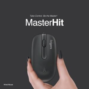 FINGERS MasterHit USB Wired PC Mouse (Advanced Optical Technology, 1200 DPI, Ambidextrous, Plug-n-Play, Windows?, macOS, Linux & Chrome OS)