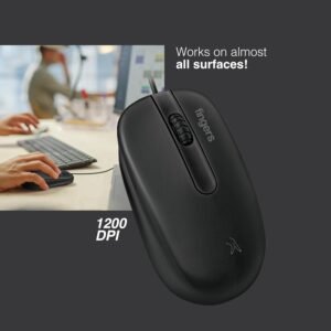 FINGERS MasterHit USB Wired PC Mouse (Advanced Optical Technology, 1200 DPI, Ambidextrous, Plug-n-Play, Windows?, macOS, Linux & Chrome OS)
