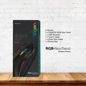 FINGERS RGB-NoviTrend Wireless Mouse (4-in-1 - Wireless with USB Receiver + Bluetooth + Rechargeable + RGB Lights | Advanced Optical Technology)