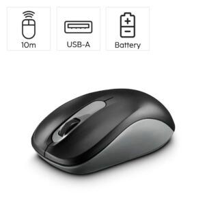 Hama "AMW-200 Optical Wireless Mouse with Nano Receiver,1600 DPI Optical Sensor, 2.4GHz Connectivity, 3 Buttons Wireless Mouse - (Anthracite/Black)