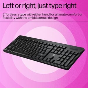 HP K160 Wireless Keyboard/Quick Comfy accurate/12 Fn Shortcut Keys/Plug and Play USB/ 3 Years Warranty, Black