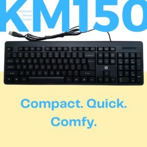 HP KM150 Wired Keyboard and Mouse Combo Full-Size Keyboard, 1600 DPI Ergonomic Optical Sensor Mouse, Instant USB Plug-and-Play, 12 Shortcut Keys, Adjustable Slope Keyboard...