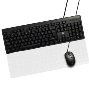 HP KM150 Wired Keyboard and Mouse Combo Full-Size Keyboard, 1600 DPI Ergonomic Optical Sensor Mouse, Instant USB Plug-and-Play, 12 Shortcut Keys, Adjustable Slope Keyboard...