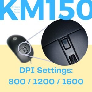 HP KM150 Wired Keyboard and Mouse Combo Full-Size Keyboard, 1600 DPI Ergonomic Optical Sensor Mouse, Instant USB Plug-and-Play, 12 Shortcut Keys, Adjustable Slope Keyboard...