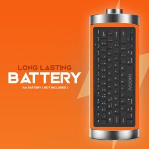 IVOOMI Zoox Black Wireless Keyboard & Mouse Set, 2.4 ghz/Dual Bluetooth 5.0 and 1600DPI, BIS Approved, Multimedia Keys with Rupees Key, on/Off Switch, Win/Mac/Linux/Android 1...