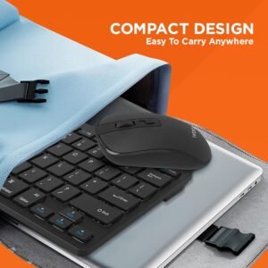 IVOOMI Zoox Black Wireless Keyboard & Mouse Set, 2.4 ghz/Dual Bluetooth 5.0 and 1600DPI, BIS Approved, Multimedia Keys with Rupees Key, on/Off Switch, Win/Mac/Linux/Android 1...