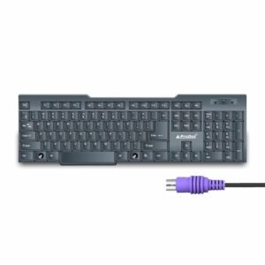 ProDot Choice PS2 Wired Keyboard With Plug & Play Technology, 104 Keys, 10M Life, 1.2m Cable, Rupee Key, Spill Resistant Design, Compatible With Windows, iOS, Linux, 1 Year...