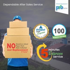 ProDot Choice PS2 Wired Keyboard With Plug & Play Technology, 104 Keys, 10M Life, 1.2m Cable, Rupee Key, Spill Resistant Design, Compatible With Windows, iOS, Linux, 1 Year...