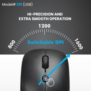 ProDot High-Performance Wired Mouse - Ergonomic Design, Precise Tracking, Universal Compatibility - Ideal for PC, Mac, Gaming, and Office Use (215- Matte Pack of 2)