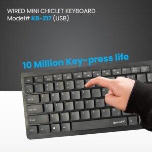 ProDot ProSeries Mini Chicklet Wired Keyboard Comes with 82 Keys I Function Keys & Rupee Key I Spill Resistant Design I Compatible with Windows, iOS, Linux with 1 Year Warranty