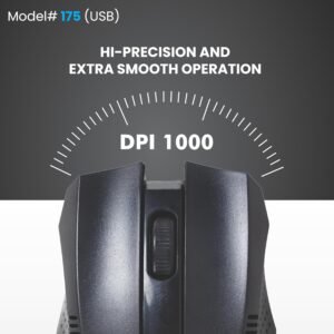 Prodot USB Plug & Play Ergonomic Wired Mouse I High Resolution 1000 DPI Optical Sensor I 5M Key Press Life & Clickable Scroll Wheel I 1 Year Warranty I Compatible with Windows,...