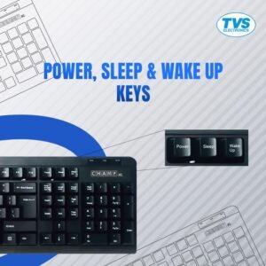 TVS ELECTRONICS Champ USB XL Keyboard, Membrane Key Switches For Silent & Comfortable Use, More Than 10 Million Key Strokes, Laser Etched Characters On Key Caps, Enabled Rupee...