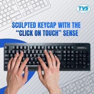 TVS ELECTRONICS Champ USB XL Keyboard, Membrane Key Switches For Silent & Comfortable Use, More Than 10 Million Key Strokes, Laser Etched Characters On Key Caps, Enabled Rupee...