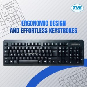 TVS ELECTRONICS Champ USB XL Keyboard, Membrane Key Switches For Silent & Comfortable Use, More Than 10 Million Key Strokes, Laser Etched Characters On Key Caps, Enabled Rupee...
