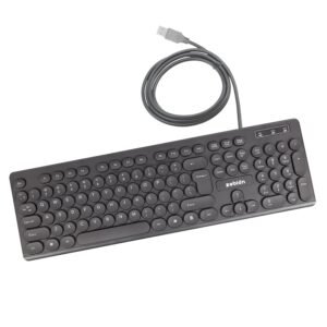 Zebion Blitz USB Keyboard with Retro Style Rounded Key Design, Tested with Over 5 Million Keystrokes, Silent & Comfortable Use, Slim Design, Chiclet Keys, 1 Year Warranty (Black)
