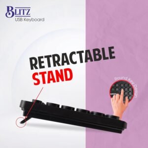 Zebion Blitz USB Keyboard with Retro Style Rounded Key Design, Tested with Over 5 Million Keystrokes, Silent & Comfortable Use, Slim Design, Chiclet Keys, 1 Year Warranty (Black)