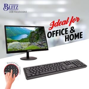 Zebion Blitz USB Keyboard with Retro Style Rounded Key Design, Tested with Over 5 Million Keystrokes, Silent & Comfortable Use, Slim Design, Chiclet Keys, 1 Year Warranty (Black)