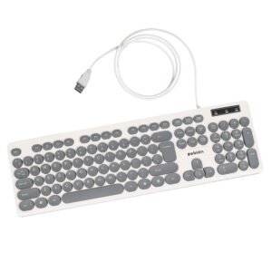 Zebion Blitz USB Keyboard with Retro Style Rounded Key Design, Tested with Over 5 Million Keystrokes, Silent & Comfortable Use, Slim Design, Chiclet Keys, 1 Year Warranty (Black)