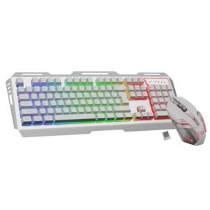 ZEBRONICS Transformer PRO Gaming Wireless Keyboard & Mouse Combo with 2.4GHz, Aluminum Body, Built in Battery, Multicolor LED Modes, Type C, Double Shot Keycaps, up to 4000 DPI...