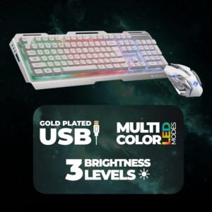 ZEBRONICS Transformer USB Gaming Keyboard & Mouse Combo,Braided Cable,Durable Al Body,Multimedia Keys & Gaming Mouse with 6 Buttons,Multi-Color LED Lights,High-Resolution Sensor...