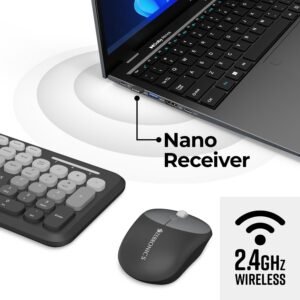 Zebronics Wireless Keyboard & Mouse Combo, 106 UV-Coated Keys, ₹ Key, 13 Multimedia Keys, Retractable Stand, 4 Button Mouse, 1600 DPI, High Precision, USB Nano Receiver...