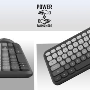 Zebronics Wireless Keyboard & Mouse Combo, 106 UV-Coated Keys, ₹ Key, 13 Multimedia Keys, Retractable Stand, 4 Button Mouse, 1600 DPI, High Precision, USB Nano Receiver...