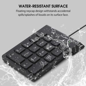 COOLCOLD USB 2.0 Wired Numeric Keypad Slim Mini Number Pad Digital Keyboard 18 Keys Numpad for iMac/Mac Pro/MacBook/MacBook Air/Pro Laptop PC Notebook Desktop. (Wired Numpad)
