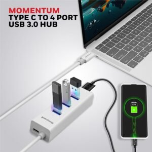 Honeywell Momentum 4-1 USB 3.0 Hub, 1.2 Meter Cable, Max Current 900mA, Transmission Speed 5GBPS, Universally Compatible with All USB PC, Laptop, Speaker, Mobile, Pen Drive,Hard...