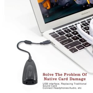 USB to 3.5mm Jack Audio Adapter,USB Sound Card with Headphone and Microphone Jack USB to Aux Converter for Windows and Mac, Linux