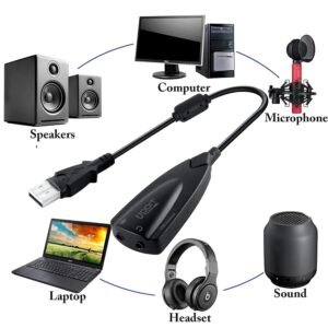 USB to 3.5mm Jack Audio Adapter,USB Sound Card with Headphone and Microphone Jack USB to Aux Converter for Windows and Mac, Linux